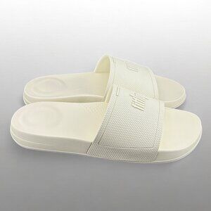 FitFlop Iqushion Women's Rubber Comfort Slides Slippers Size US 9 Off-white NIB